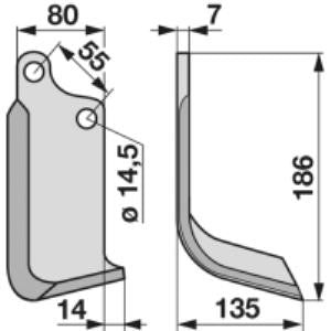 Bogenmesser rechts zu Sicma 80 x 7