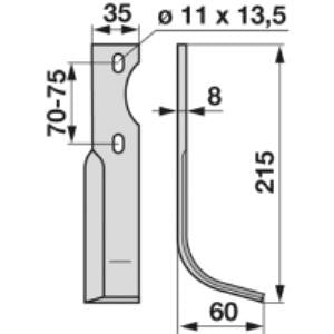 Bogenmesser rechts zu Simon 35 x 8