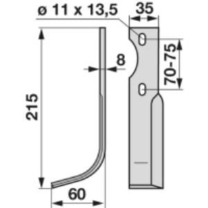 Bogenmesser links zu Simon 35 x 8