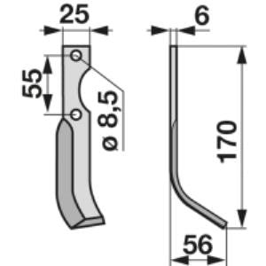 Bogenmesser rechts zu S.E.P 25 x 6