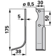 Bogenmesser links zu Adriatica 30 x 5 mm – Fräse Ersatzteil