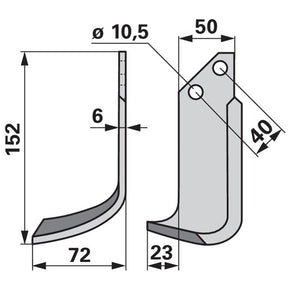 Bogenmesser links zu BCS 42304 – Fräse Ersatzteil