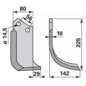 Bogenmesser - rechts - Arbeitsbreite 142 mm – Messer für Vertikutierer Ersatzteil