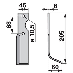 Bogenmesser rechts zu Benassi 37424 – Fräsmesser Ersatzteil