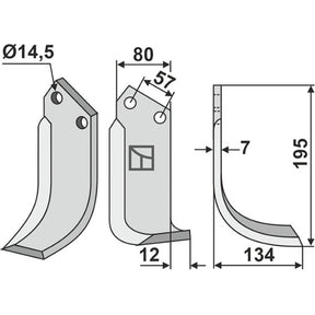 Bogenmesser rechts zu Celli 422514 – Fräse Ersatzteil