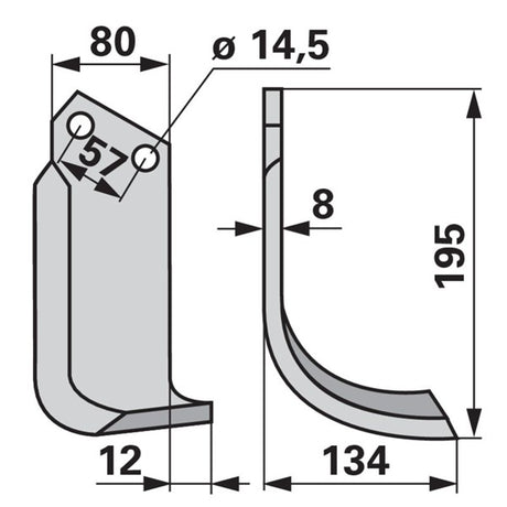 Bogenmesser rechts zu Celli 722537 – Fräsmesser Ersatzteil