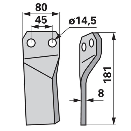 Bogenmesser rechts zu Cobra 26100417 – Fräsmesser Ersatzteil