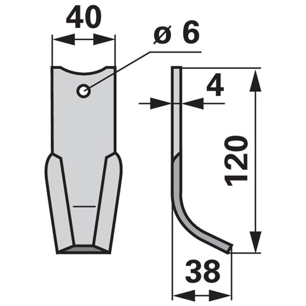 Bogenmesser zu Agria 06622 – Fräsmesser Ersatzteil