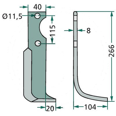 Bogenmesser rechts 52006100 zu Kuhn – Messer für Scheibenmähwerk Ersatzteil