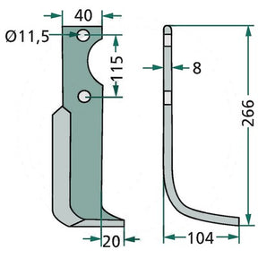 Bogenmesser links 52006200 zu Kuhn – Messer für Scheibenmähwerk Ersatzteil