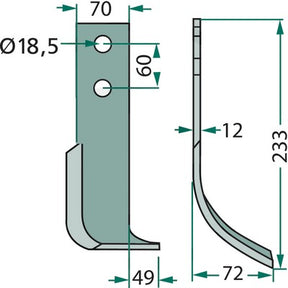 Bogenmesser rechts zu Kuhn 52322000 – Messer für Scheibenmähwerk Ersatzteil