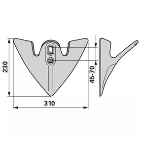Breitschar - Arbeitsbreite 310 mm – Grubber Schare Ersatzteil