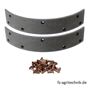Bremsbelagsatz 188 x 30 x 4 mm - 7-Loch Handbremse Hanomag – Bremsbeläge für Traktor Ersatzteil