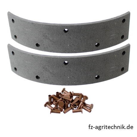 Bremsbelagsatz 190 x 40 x 4.5 mm - 7-Loch Handbremse Hanomag – Bremsbeläge für Traktor Ersatzteil