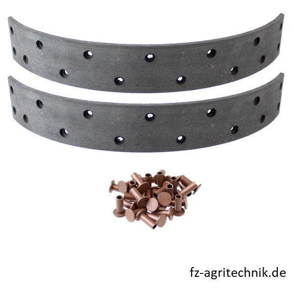 Bremsbelagsatz 400 x 50 x 6 mm - 15-Loch Fußbremse Hanomag – Sonstiges für Traktor Ersatzteil