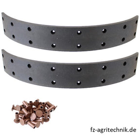 Bremsbelagsatz 435 x 60 x 8 mm - 16-Loch Fußbremse Hanomag lang – Sonstiges für Traktor Ersatzteil