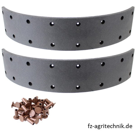 Bremsbelagsatz 435 x 80 x 8 mm - 16-Loch Fußbremse Hanomag – Sonstiges für Traktor Ersatzteil