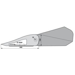 Bucher Außenschuh rechts, komplett, mit Gewinde H130.201.260 – Balkenmäher Ersatzteil