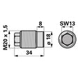 Sechskantschraube M20 x 1,5 x 34 mm anstelle von Bucher 15007084 – Schrauben Ersatzteil