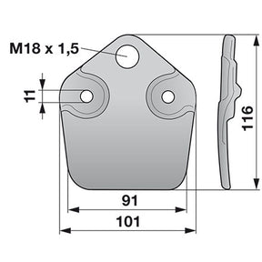 Bucher Messerhalter für Pfeilschnitt T61 H150.124.400 – Halter für Scheibenmähwerk Ersatzteil