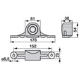 Bucher Messerkopf komplett mit Gelenklager Dm 20 mm H150.196.830 – Halter für Balkenmäher Ersatzteil