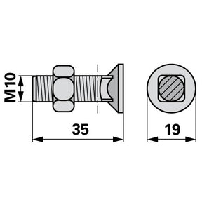 Bucher Schuhschraube M10 x 35  H130.159.440 – Schrauben Ersatzteil
