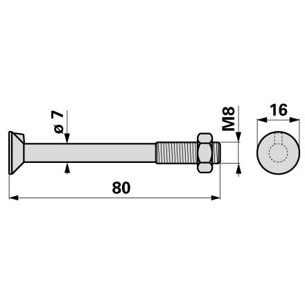 Bucher Senkschraube M8 x 80 H925.650.330 – Deutz Schrauben Ersatzteil