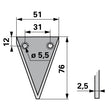 Bucher Spitzklinge glatt für Gegenschneide H150.051.030 – Balkenmäher Ersatzteil