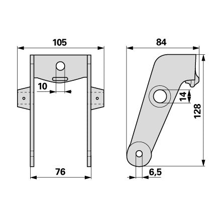 Zinkenhalter H150046080 - L 128 x B 76 x H 84 mm - zu Bucher – Sonstiges für Ernte Ersatzteil