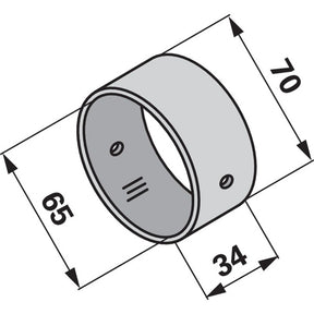 Buchse AD 70 x ID 65 x L 34 mm anstelle von Mengele 04076287 – Ladewagen Ersatzteil