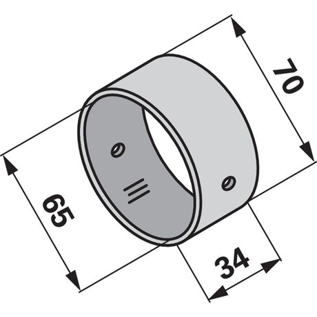 Buchse AD 70 x ID 65 x L 34 mm anstelle von Mengele 04076287 – Ladewagen Ersatzteil