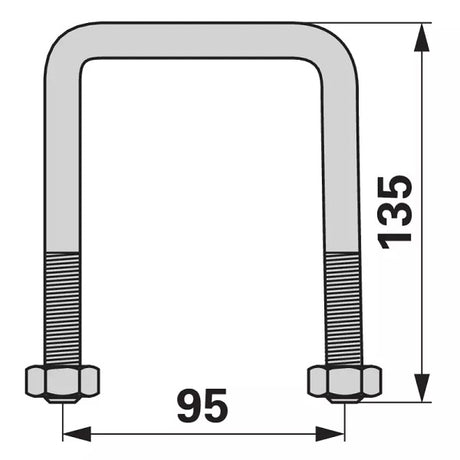 Bügelschraube - M14 - Rahmen 80 x 80 mm – Schrauben Ersatzteil