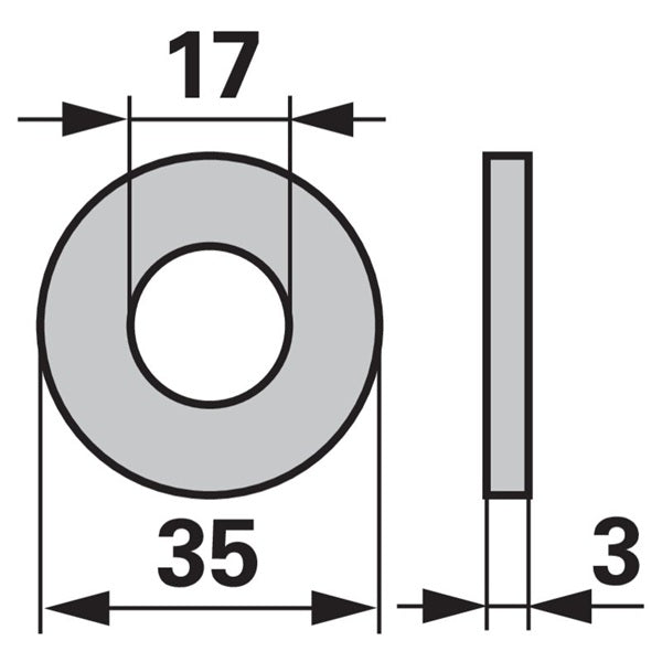 Distanzscheibe zu Mulcher Innendurchmesser 17 mm
