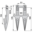 Doppelfinger 3310300 zu Busatis – Finger für Balkenmäher Ersatzteil