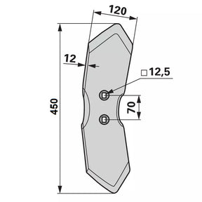 Doppelherzschar - Arbeitsbreite 120 mm – Schare Ersatzteil