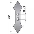 Doppelherzschare 135 mm Lochabstand 45-75 mm, Radius 300 – Landtechnik Ersatzteil