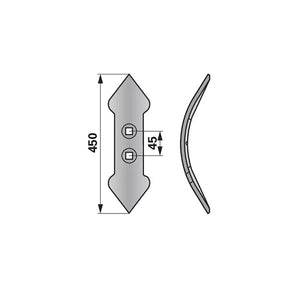 Doppelherzschar - Lochabstand 45 mm – Schare Ersatzteil