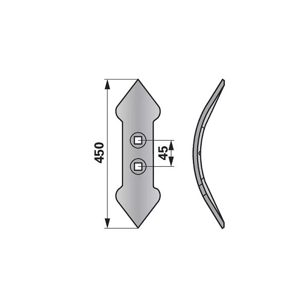 Doppelherzschar - Lochabstand 45 mm – Schare Ersatzteil