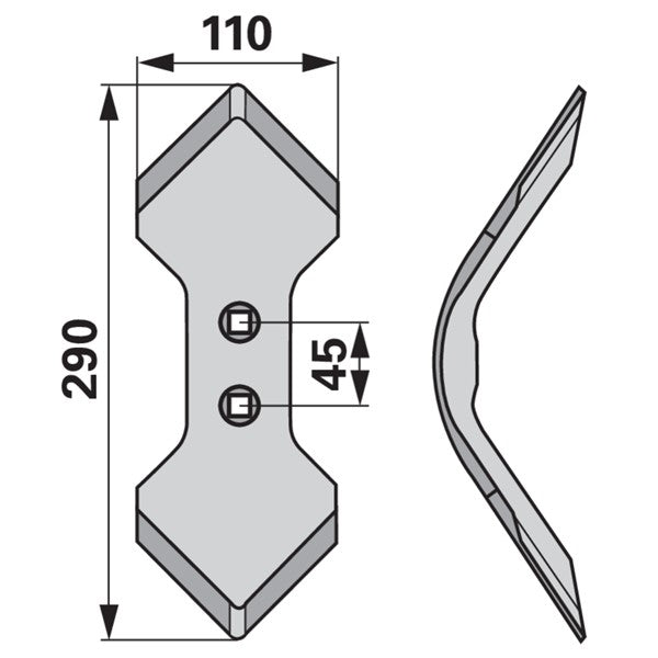 Doppelherzschar 290 mm – Schare Ersatzteil