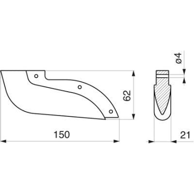 Drillschar 300.423.307-1 zu Reform – Drill Schare Ersatzteil