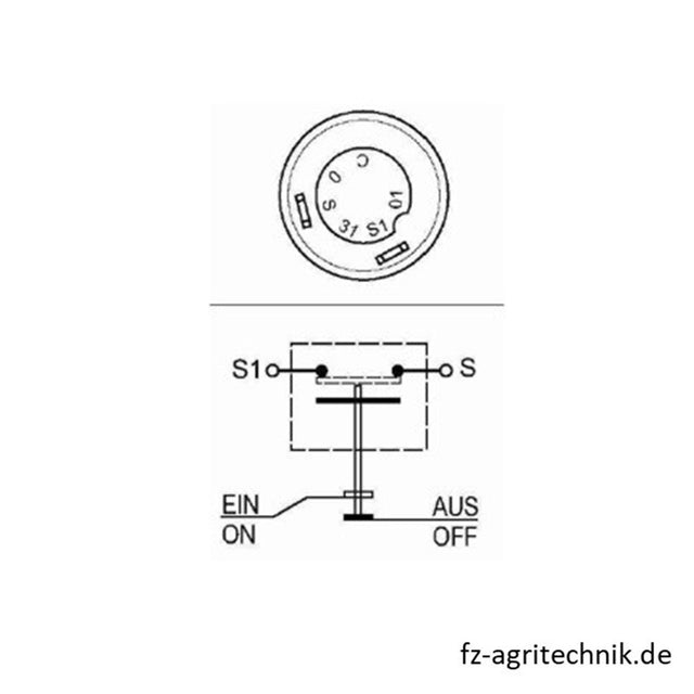 Druckknopfschalter Taster gelb für Start - 2 Flachstecker-Anschlüsse