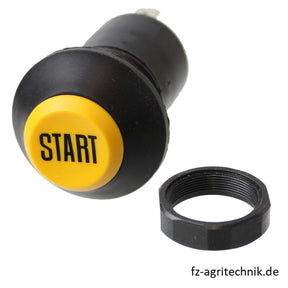Druckknopfschalter Taster gelb für Start - 2 Flachstecker-Anschlüsse – Landtechnik Ersatzteil