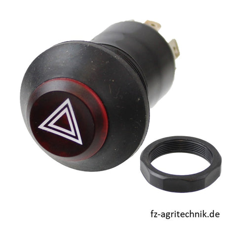 Druckknopfschalter für Warnblinkanlage - 7 Flachstecker-Anschlüsse – Schalter Ersatzteil