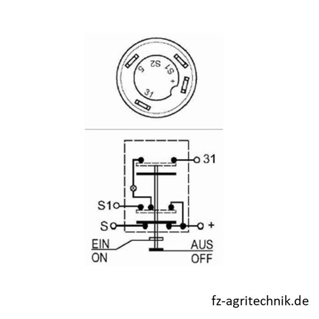 Druckknopfschalter X830240358000 Parklicht - Begrenzungslicht zu Fendt Traktor