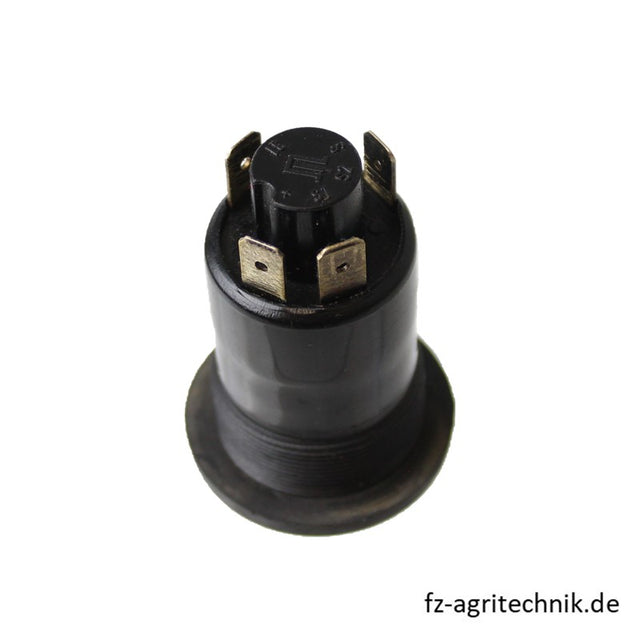 Druckknopfschalter gelb für Gebläse - 4 Flachstecker-Anschlüsse