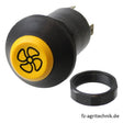 Druckknopfschalter gelb für Gebläse - 4 Flachstecker-Anschlüsse – Schalter Ersatzteil