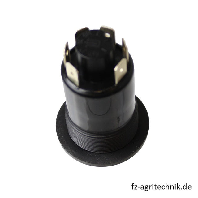 Druckknopfschalter gelb für Gebläse - 6 Flachstecker-Anschlüsse