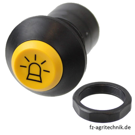 Druckknopfschalter gelb für Rundumleuchte - 4 Flachstecker-Anschlüsse – Landtechnik Ersatzteil