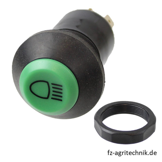 Druckknopfschalter grün für Licht - 5 Flachstecker Anschlüsse – Sonstiges für Traktor Ersatzteil