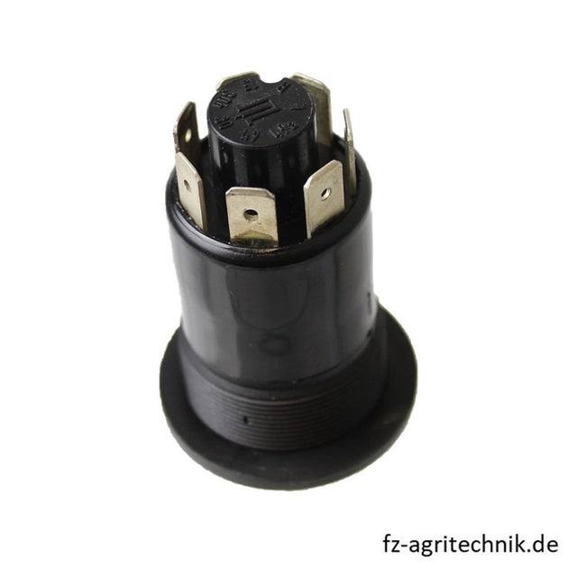 Druckknopfschalter rot für Stop - 7 Flachstecker-Anschlüsse